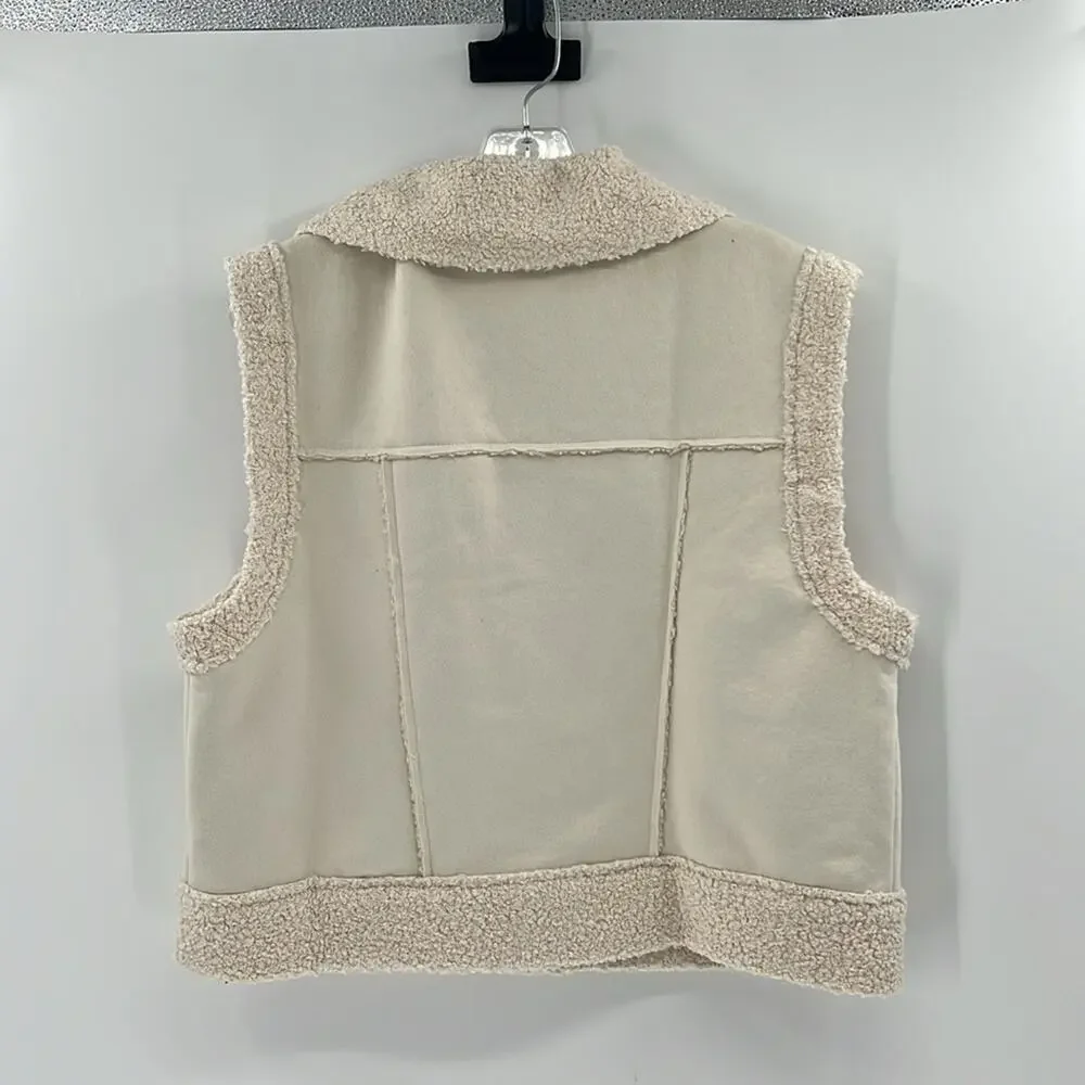 Marine Layer Women's Quebec Sherpa Vest - Natural - Medium - New with tags - Picture 6 of 6